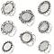 SUNNYCLUE 16Pcs 8 Style Adjustable Ring Base Blank Silver Bezel Ring Blanks Antique Flower Oval Sun Trays Settings Vintage Alloy Finger Rings Components Findings for Jewelry Making Supplies DIY Crafts