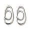 304 Stainless Steel Linking Rings, Double Irregular Oval Link, Non-Tarnish, Stainless Steel Color, 24.5x12x2.5mm, Inner Diameter: 19.5x8mm & 10x6mm