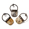 Natural Crazy Agate Pendants, Red Copper Tone Brass Square Charms with Jump Rings, 45~48x30~31x10~11mm, Hole: 6.5mm