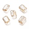 Glass Rhinestone Pendants, Faceted, Rectangle, Golden Shadow, 16x11x5.5mm, Hole: 1.6mm