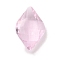 Pointed Back Glass Imitation Rhinestone Cabochons, Rhombus, Pink, 14x9x4.5~5mm