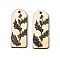 Printed Poplar Wood Pendants, Christmas Series, Arch, 35x14x2mm, Hole: 1.6mm