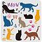 Plastic Reusable Drawing Painting Stencils Templates, for Painting on Scrapbook Paper Wall Fabric Floor Furniture Wood, Square, Cat Pattern, 300x300mm