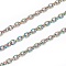 Ion Plating(IP) 304 Stainless Steel Cable Chains, with Spool, Soldered, Oval, Rainbow Color, 2.5x1.5~2x0.5mm, about 32.8 Feet(10m)/roll