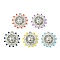 Alloy Glass Seed Beaded Pendants, Sun, Mixed Color, 23x23x2mm, Hole: 2mm