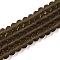Transparent Glass Beads Strands, Faceted, Frosted, Rondelle, Coffee, 6x4.5mm, Hole: 1.4mm, about 80~85pcs/strand, 38~40cm
