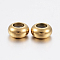 Ion Plating(IP) 202 Stainless Steel Beads, with Plastic, Slider Beads, Rondelle, Golden, 6x3mm, Rubber Hole: 2mm