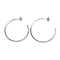304 Stainless Steel Ring Stud Earrings, Stainless Steel Color, 40x40x1.8mm