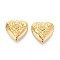 304 Stainless Steel Locket Pendants, Photo Frame, Heart with Flower, Ion Plating(IP) , Real 18K Gold Plated, 29x28.5x8mm, Hole: 2mm, Inner Diameter: 17x21mm