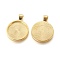 Flat Round Alloy Pendant Cabochon Settings, Cadmium Free & Lead Free, Plain Edge Bezel Cups, DIY Findings for Jewelry Making, Golden, Cadmium Free & Lead Free, Tray: 24.5mm, 37x28x6.5mm, Hole: 6x4mm