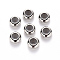 202 Stainless Steel Beads, with Rubber Inside, Slider Beads, Rondelle, Stainless Steel Color, 10x4.5mm, Hole: 5.5mm, Rubber Hole: 3mm