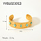 Stainless Steel Cuff Bangles for Women, with Synthetic Turquoise, Real 18K Gold Plated