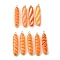Resin Pendants, Imitation Bread, Baguette, with Platinum Iron Loops, Mixed Shapes, 40~42x8.5~9.5x6~8mm, Hole: 1.8mm