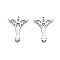 Non-Tarnish 201 Stainless Steel Pendant, Angel, Stainless Steel Color, 32.5x25x1.5mm, Hole: 1.6mm