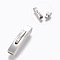 304 Stainless Steel Bayonet Clasps, Matte, Matte Platinum, 28.5x6mm, Hole: 4x4mm