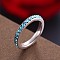 Colorful Birthstone Finger Rings, December, Stainless Steel with Rhinestone Stacking Rings for Women, Light Sapphire, US Size 9(18.9mm)