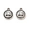 Tibetan Style Alloy Charmss, Cadmium Free & Lead Free, Flat Round with Dragon, Antique Silver, 13x10.5x2mm, Hole: 1.6mm, about 1724pcs/1000g