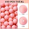 100Pcs Silicone Beads Round Rubber Bead 15MM Loose Spacer Beads for DIY Supplies Jewelry Keychain Making, Pink, 15mm