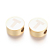 304 Stainless Steel Beads, Flat Round with Letter, Letter.T, 10x4.5mm, Hole: 2mm
