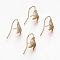 Brass Earring Hooks, Real 18K Gold Plated, 23x10mm, Pin: 0.8mm