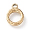 Ion Plating(IP) 304 Stainless Steel Toggle Clasps Parts, Textured, Ring, Golden, 16x12x2mm, Hole: 2mm
