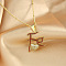 Brass Micro Pave Clear Cubic Zirconia Enamel Fe Heart Pendant Necklaces, Golden, Dark Red, 15.75 inch(40cm)