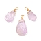 Natural Ametrine Pendants, with Real 18K Gold Plated Eco-Friendly Copper Wire, Nuggets, 21~27x9~13x4.5~6mm, Hole: 3mm