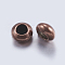Brass Beads, Rondelle, Red Copper, 6x3mm, Hole: 3mm