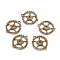Cadmium Free & Nickel Free & Lead Free Antique Bronze Tibetan Style Flat Round Links connectors, 28x25x2mm, Hole: 2mm