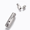 304 Stainless Steel Bayonet Clasps, Matte, Matte Platinum, 30x8mm, Hole: 6mm