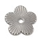 Anti-Tarnish 304 Stainless Steel Beads, Flower, Stainless Steel Color, 15.5x15.5x1mm, Hole: 2mm