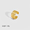 French Retro Vintage Design Ring, Women Fashion Stainless Steel Cuff Rings, Golden