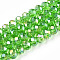 Electroplate Glass Beads Strands, AB Color Plated, Faceted, Rondelle, Light Green, 6x5mm, Hole: 1mm, about 80~85pcs/strand, 38~40cm