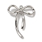 Rack Plating Alloy Pendants, Lead Free & Cadmium Free, Bowknot Charms, Platinum, 25.5x20.5x4mm, Hole: 1mm