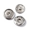 Non-Tarnish 202 Stainless Steel Snap Buttons, Garment Buttons, Sewing Accessories, Stainless Steel Color, 19x6mm