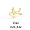 Twelve Constellation Brass Micro Pave Clear Cubic Zirconia Cuff Rings, Golden, Virgo, Inner Diameter: Adjustable