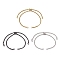 3Pcs 3 Colors Adjustable 304 Stainless Steel Curb Chains Bracelet Making, Slider Bracelets, for DIY Jewelry Craft Supplies, Mixed Color, 10-1/4 inch(26cm), Inner Diameter: 1/8 inch(0.3cm), 1pc/color