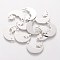 Non-Tarnish 201 Stainless Steel Pendants, Moon with Cat, Stainless Steel Color, 18.5x15x1.1mm, Hole: 1.5mm