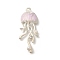 Alloy Pendants, Jellyfish Charms, Purple, 35x15x6mm, Hole: 1.6mm