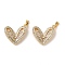 Rack Plating Brass Micro Pave Clear Cubic Zirconia Pendants, Long-Lasting Plated, Heart Charms, Real 18K Gold Plated, 18x19x2.5mm, Hole: 5x3mm