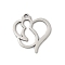 201 Stainless Steel Pendants, Cat Shape Charms, Stainless Steel Color, 17x15.5x1mm, Hole: 1.4mm