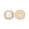 ABS Imitation Pearl Cabochons, with Alloy Rhinestone Finding, Square, Golden, 20x20x7mm