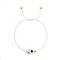 Bohemian Style Resin Evil Eye Bead Braided Bracelets, Adjustable Nylon Cord Braided Bracelets for Women, White, Inner Diameter: 11 inch(28cm)