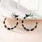 Alloy Dragon Stud Earrings, with Enamel, Platinum, Black, 42x36.50x5.50mm