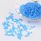 8/0 Frosted Round Glass Seed Beads, Sky Blue, Size: about 3mm in diameter, hole:1mm, about 1101pcs/50g