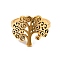 Ion Plating(IP) 201 Stainless Steel Tree of Life Finger Ring for Women, Golden, US Size 6(16.5mm)