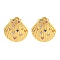 Rack Plating Brass Micro Pave Cubic Zirconia Stud Earring, Cadmium Free & Lead Free, Long-Lasting Plated, Shell Shape, Colorful, Real 18K Gold Plated, 20x21mm
