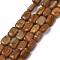 Natural Yellow Wood Lace Stone Beads Strands, Cuboid, 8x5.6~6x2.5~4mm, Hole: 1mm, about 44~52pcs/strand, 14.96~15.74 inch(38~40cm)