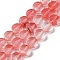 Cherry Quartz Glass Beads Strands, Flat Round, 10x5~6mm, Hole: 1.2mm, about 40pcs/strand, 15.75 inch(40cm)