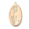 Brass Micro Pave Cubic Zirconia Pendants, Cadmium Free & Nickel Free & Lead Free, Birthday Flower Charms, May Lily, 26x14x1mm, Hole: 1.2mm